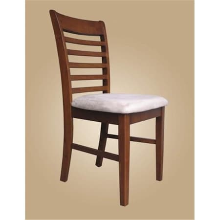 East West Furniture East West MC-SBR-C Milan ladder back chairs with upholstered seat; Saddle Brown - Pack of 2 MLC-SBR-C